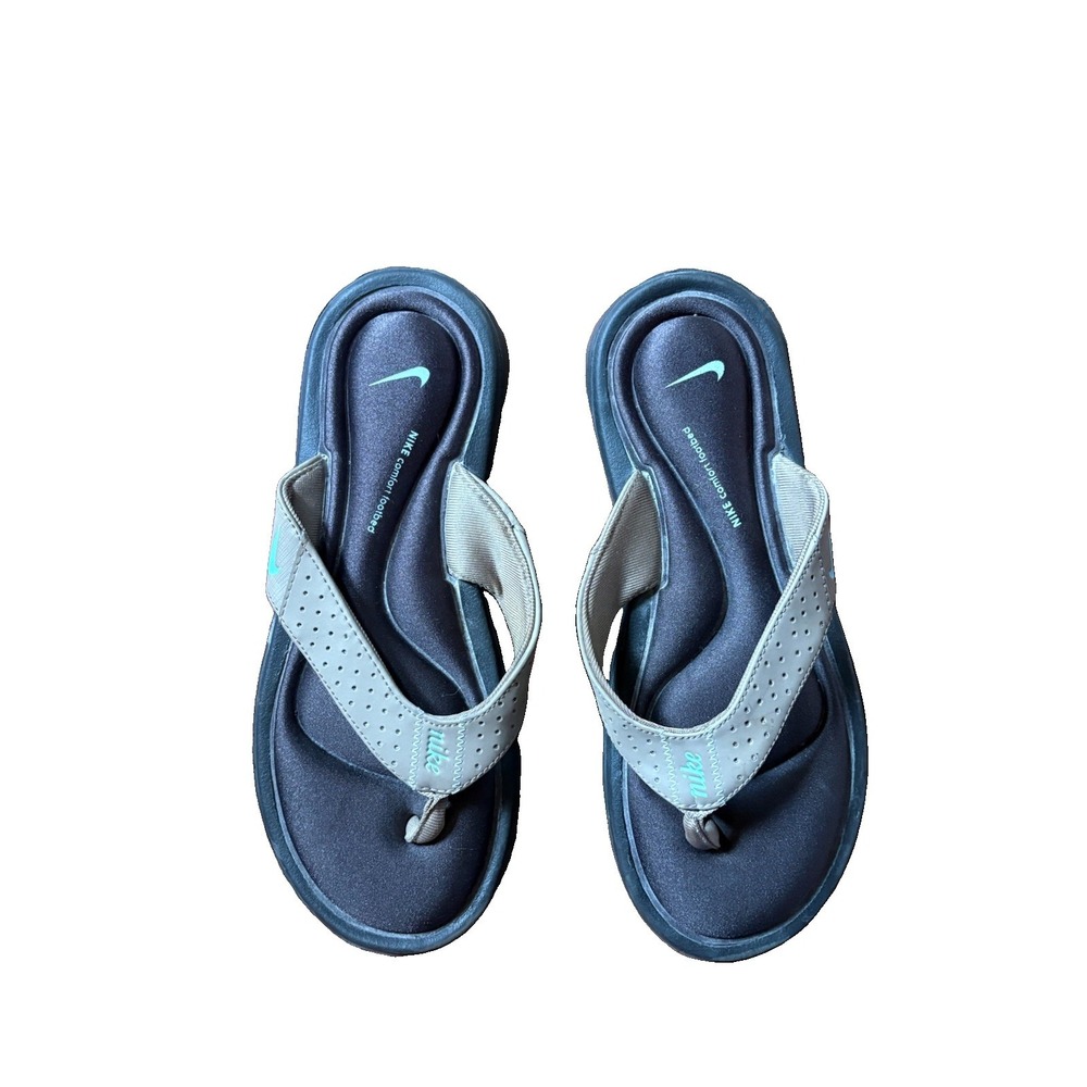 Nike Comfort Cushioned Footbed Women's Flip Flop Thong Sandals Gray Sz 7